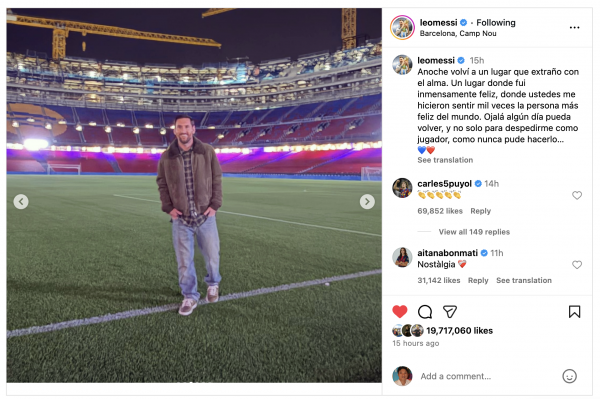 Messi bất ngờ đến thăm sân Nou Camp, CĐV Barcelona khấp khởi cho ngày trở về