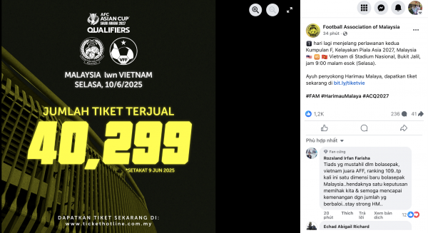 Động thái ‘lạ’ của FAM trước thời điểm FIFA phán quyết: Đổ lỗi cho Chính phủ Malaysia Động thái ‘lạ’ của FAM trước thời điểm FIFA phán quyết: Đổ lỗi cho Chính phủ Malaysia