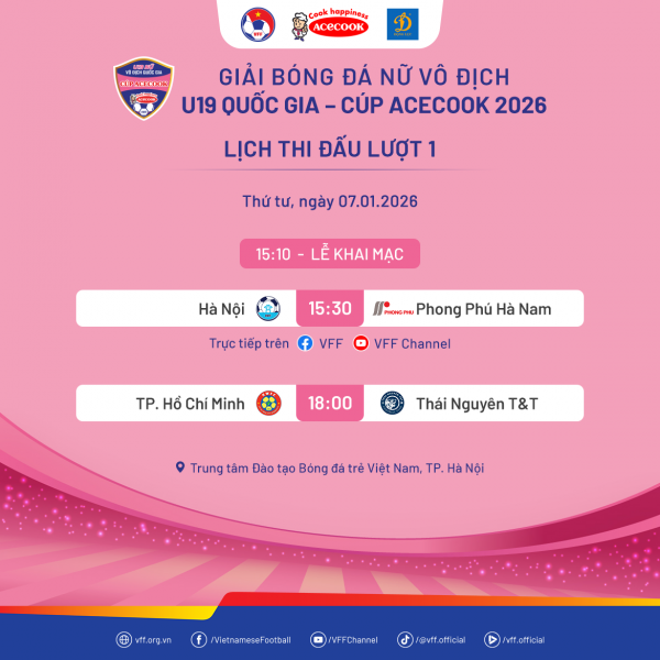 HLV Mai Đức Chung tìm nhân tài tại giải bóng đá nữ vô địch U.19 quốc gia - Cúp Acecook 2026