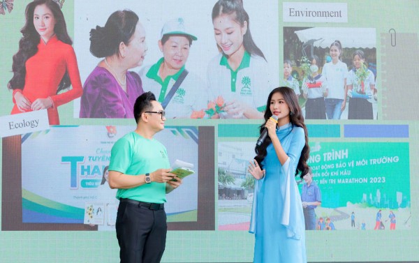 Hoa hậu Thanh Hà mang thông điệp hòa bình - môi trường đến 