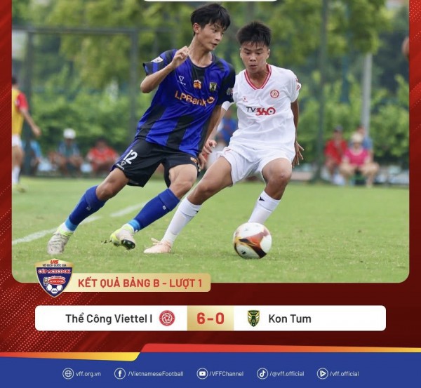 U.15 Thể Công Viettel thắng cực đậm ngày khai mạc giải U.15 toàn quốc