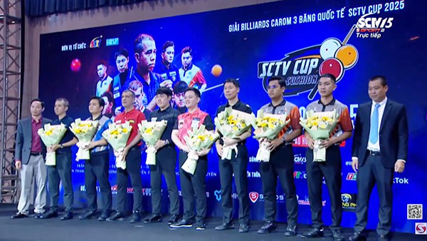 Khai mạc vòng chính thức giải Billiards Carom 3 băng quốc tế SCTV Cup 2025