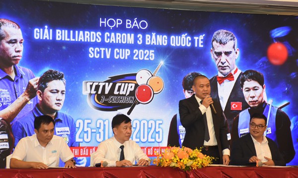 SCTV tổ chức họp báo công bố Giải Billiards Carom 3 băng Quốc tế SCTV Cup 2025