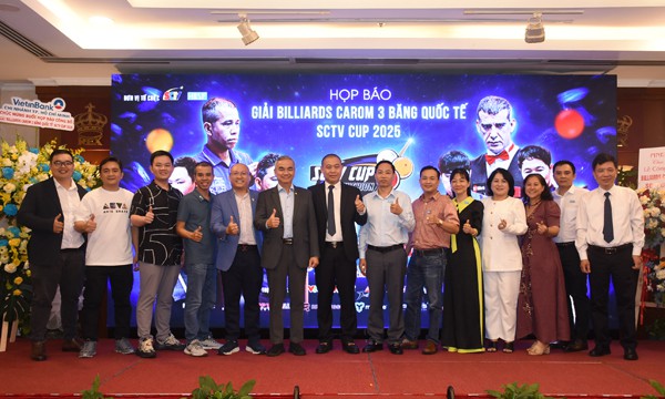 SCTV tổ chức họp báo công bố Giải Billiards Carom 3 băng Quốc tế SCTV Cup 2025