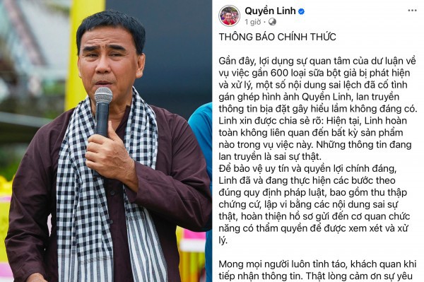 Quyền Linh chính thức lên tiếng về vụ quảng cáo sữa Quyền Linh chính thức lên tiếng về vụ quảng cáo sữa