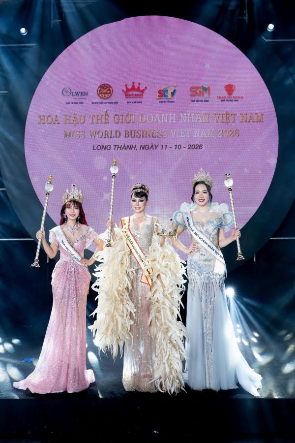 Bùi Thanh Vân, Nguyễn Thị Minh Châu và Nguyễn Mai Phương chiến thắng tại cuộc thi Hoa hậu Thế giới Doanh nhân Việt Nam 2026