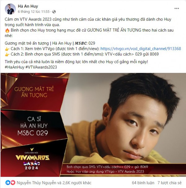 Các đề cử Gương mặt ấn tượng kêu gọi khán giả bình chọn tại VTV Awards 2023