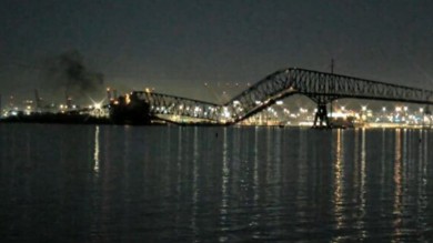 Cầu Key ở Baltimore (Mỹ) sập vì bị tàu đâm, gây sự cố “thương vong hàng loạt”