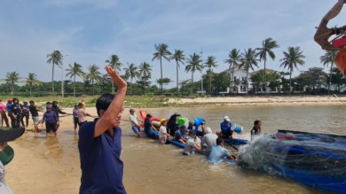 Chìm thuyền, cha con ngư dân Quảng Bình bơi hơn 1 km mới vào đến bờ
