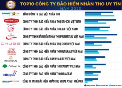 Manulife Việt Nam rớt khỏi Top 10 công ty bảo hiểm nhân thọ uy tín năm 2023