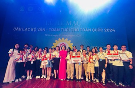 Học sinh Q.Hoàn Kiếm giành cú đúp cúp vàng cuộc thi văn - toán tuổi thơ toàn quốc