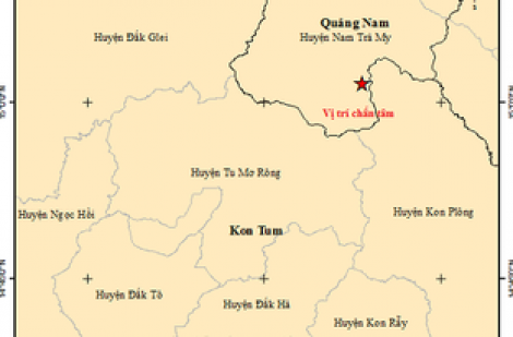 Lại xảy ra động đất ở các huyện miền núi Quảng Nam, Kon Tum