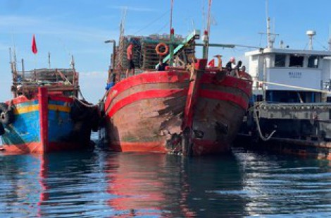 Quảng Bình: Tàu hàng va chạm với tàu cá, 8 ngư dân may mắn thoát chết