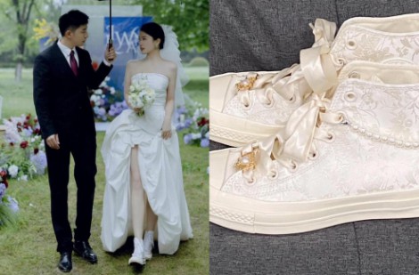 Xu hướng giày cưới sneaker cho cô dâu cá tính