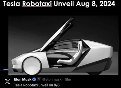 Elon Musk thông báo robotaxi ra mắt vào ngày 8/8, cổ phiếu bật tăng