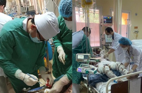 Hỗ trợ cấp cứu và điều trị các bệnh nhân bị bỏng trong vụ nổ hầm tàu Oriental Glory ở Quảng Ninh