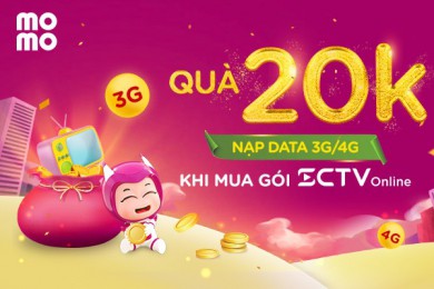 Nhận ngay thẻ nạp data 3G/4G khi thanh toán SCTV Online bằng MoMo