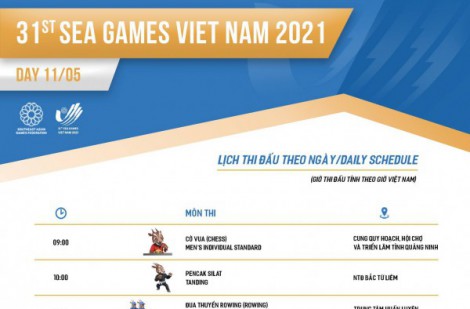 SEA Games 31 - Lịch thi đấu ngày 11/5 của Đoàn Thể thao Việt Nam