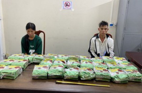 Bắt cặp vợ chồng vận chuyển 30 kg ma túy đá