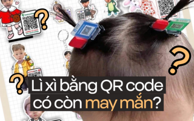 Bố mẹ in mã QR cài tóc cho con nhận lì xì, là sự tiện lợi hay làm mất đi sự may mắn ngày Tết?
