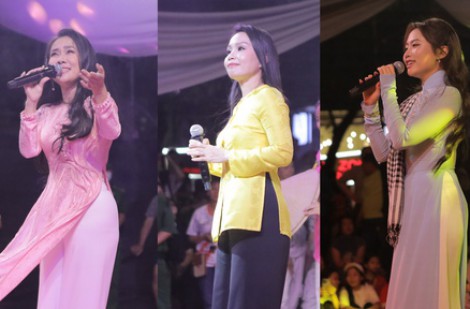 Cẩm Ly, Phương Mỹ Chi hát dân ca giữa hàng chục ngàn khán giả