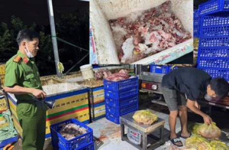 Chặn đứng hơn 4 tấn thịt heo chết chuẩn bị vào lò giò chả, lạp xưởng, xúc xích