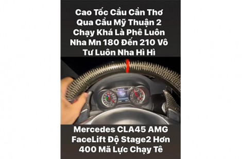 Cục CSGT xác minh clip ô tô chạy 210 km/giờ trên cao tốc Mỹ Thuận - Cần Thơ