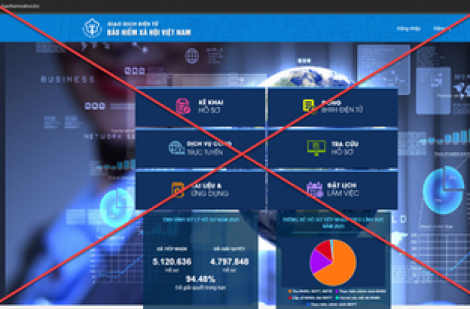 Giả mạo website BHXH Việt Nam để đánh cắp thông tin cá nhân