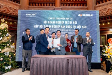 Hội Doanh nghiệp trẻ Hà Nội ký hợp tác với SCCV và KOCHAM