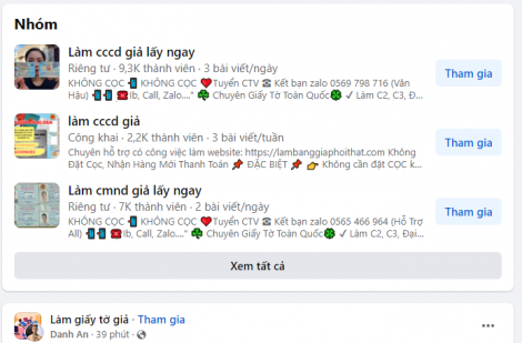 Làm giả CCCD nhan nhản trên mạng xã hội, mọi người tránh xa coi chừng tù tội
