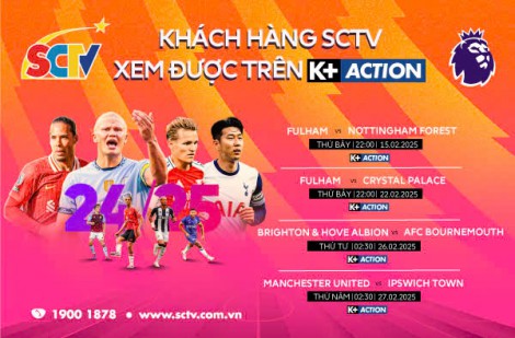 SCTV trực tiếp những trận cầu hấp dẫn Ngoại Hạng Anh trên K+ Action