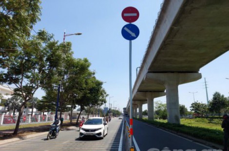 TPHCM: Lắp đặt giải phân cách cứng trên đường Song hành Xa lộ Hà Nội