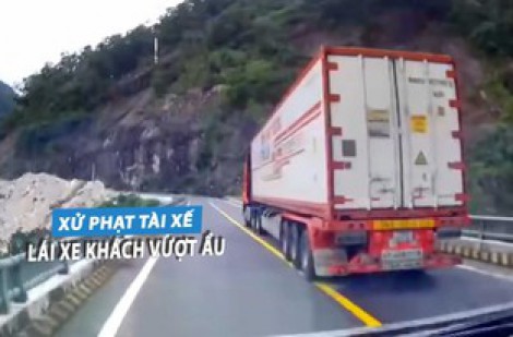 Xử phạt tài xế lái xe khách vượt ẩu 'như tự sát' trên đèo