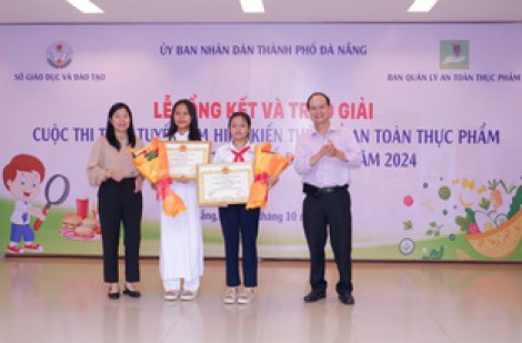 Đà Nẵng: Trao giải cuộc thi học sinh tìm hiểu kiến thức an toàn thực phẩm