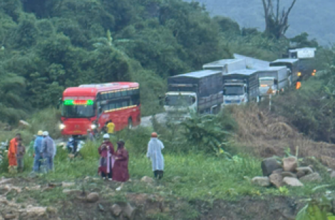 Đèo Đại Ninh nối Mũi Né - Đà Lạt sạt lở, QL28B tê liệt